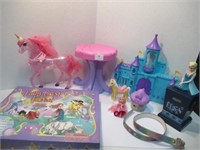 Girl Toy Lot Including Magic Board Game
