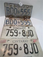 Ontario License Plates - 2 Sets