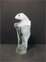 Glass Polar Pear Statue 12"H - Good Condition
