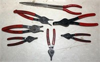 6 Blue Point snap ring pliers;