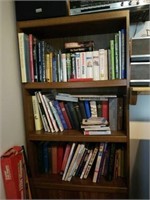 All books on shelves. Wood shelf not included