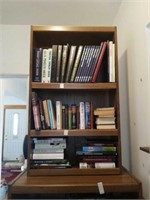 Pair of wood shelves. Contents of shelves not