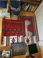 Group of pray and decorative rugs,  and runners