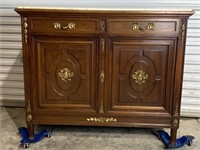 MARBLE TOP CUPBOARD