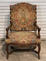 FRENCH NEEDLEPOINT ARMCHAIR