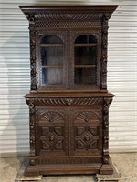 HEAVILY CARVED LIBRARY BOOKCASE