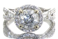 14kt Gold Brilliant Round 2.18 ct Diamond Ring