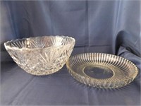 Clear glass punch or large serving bowl - 14"