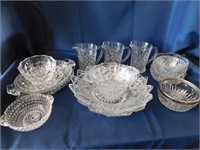 Depression era glass bowls - pitchers - servers