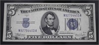 Series 1934 Blue Seal $5.00 Silver Certificate