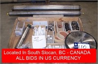 LOT, SPARE TRIM SAWS, FEED ROLLS & ASSORTED PARTS