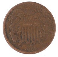 1864 Copper 2 Cent Piece