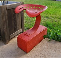 Red tractor seat