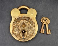 Brass lionhead lock