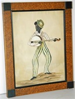 D. Ellinger Negro Playing Banjo Painting on Paper