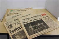 SELECTION OF VINTAGE "MOON LANDING" NEWSPAPERS