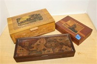 SELECTION OF WOOD BOXES