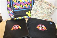 SELECTION OF DISNEY TOTES, PINTRADING CADDIES