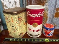 3 vintage tins