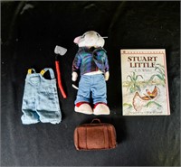 STUART LITTLE w/ Suitcase PJs Work Clothes & Book