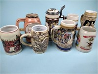 Collectible beer steins x8 incl. Anheuser Busch