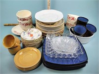 Ceramic dinnerware and glassware assortment