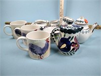 Tiffany and Company rooster mugs, antique
