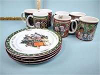 Christmas mugs and plates