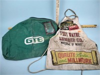 Fort Wayne Lumber Company vintage apron & GTE bag