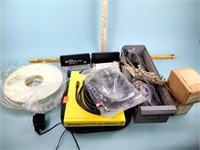 Scale, surge suppressors, mag lights, cable,