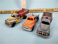 Hubley toy trucks (x3)