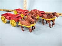 Auburn Rubber Co. horse drawn wagons (x3)