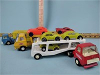 Tootsie Toy and Tonka auto transport trucks and