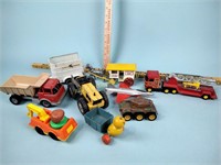 Buddy L fire truck, Hubley, mixed vintage toys