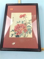 Chinese painting on silk: botanical study