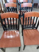 6 chairs metal legs wood bottom