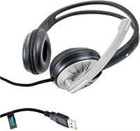 iMicro USB Dual Headset with Adjustable Microphone