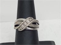 .925 Sterling Silver Diamond Ring