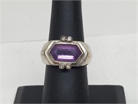 .925 Sterling Silver Amethyst Ring