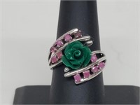 .925 Sterling Silver Rose Ring