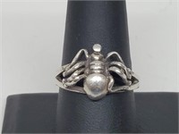 .925 Sterling Silver Spider Ring