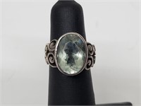 .925 Sterling Silver Aquamarine Ring