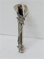 .925 Sterling Silver Posy Flower Holder Brooch
