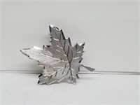 .925 Sterling Silver Maple Leaf Brooch