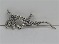 .925 Sterling Silver Lizard Brooch