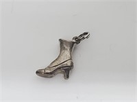 .925 Sterl Silv Vintage Ladies Boot Pendant/Charm