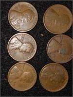 1913, 1915 ,1916 ,1918, 1919 ,1920 wheat pennies