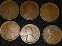 1913, 1915 ,1916 ,1918 ,1919 ,1920 wheat pennies