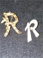 Two letter R  pendants
