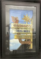Framed Gringo’s Tex- Mex Take Out Sign